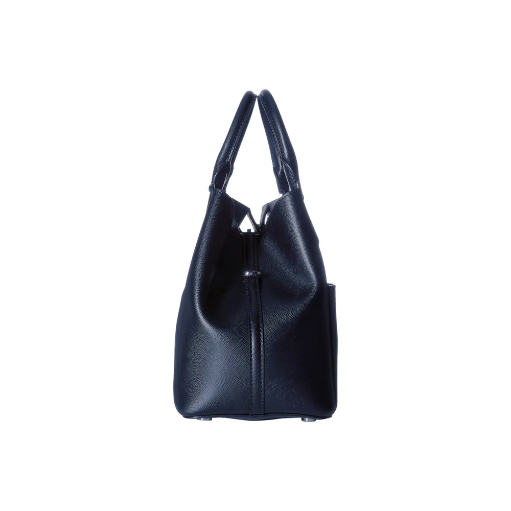 New! MICHAEL KORS Leather Greenwich Large Grab Bag Handbag Crossbody Navy Blue